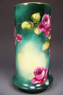 ARCYS HERMANN OHME GERMANY HAND PAINTED ROSES VASE  