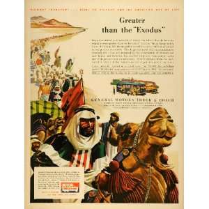  1943 Ad General Motors Truck & Coach Bus Desert Camel People 