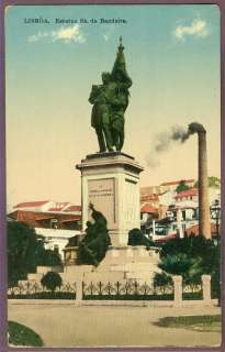 PORTUGAL LISBOA Bandeira Statue Old Postcard VF  