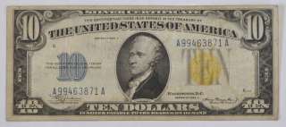 piece type series 1934a $ 10 north africa wwii silver certificate 