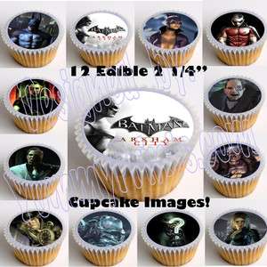 Batman Arkham City Edible Cupcake Topper 12pcs, cut & paste, no peel 