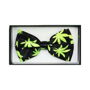 Lime Green Weed Grass Black Bow Tie