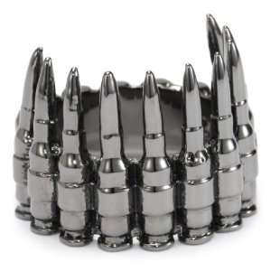   Mens Gun Metal Plated Brass Bullets Gun Metal Ring, Size 10 Jewelry