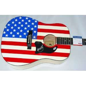 Neal McCoy Autographed Signed Flag Guitar & Proof PSA DNA