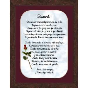  Spanish Bereavement Female Poem Frame 8 X 10