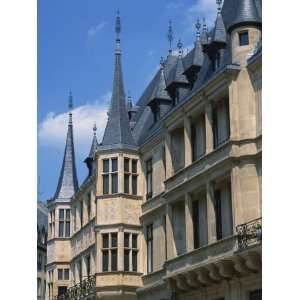 Turrets on the Grand Ducal Palace in the City of Luxembourg, Europe 
