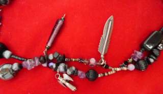 Pser Black Onyx, Black Jet, Amethyst Necklace  