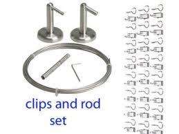 Ikea Dignitet Drapes Curtain Wire Rod System + 24 Clips  