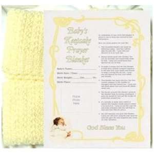  Knit Keepsake Baby Prayer Blanket Gift Set in Yellow Baby