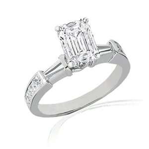 20 Ct Emerald Cut 3 Stone Diamond Engagement Ring 14K CUTEXCELLENT 