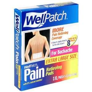 Well Patch Pain Relieving Pads, For Backache, Extra Large Size, 3   4 