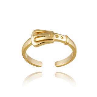 Gold over 925 Silver Belt Buckle Toe Ring  