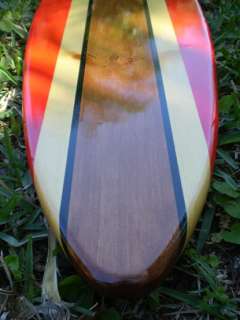 Red Classic Surfboard Tropical Wall Art Solid Wood Vintage Home Decor 
