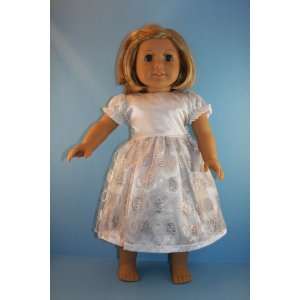  White Tulle Dress with Headband Designed for 18 Inch Doll 