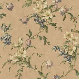  Waverly 5508251 Tulip Trail Wallpaper, Gold, 20.5 Inch 
