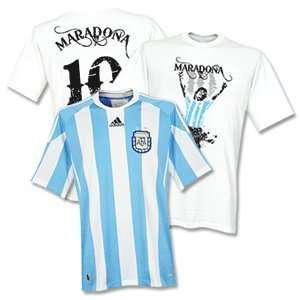 10 11 Argentina Home Jersey + Free Maradona No.10 Tee  