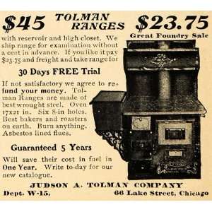  1904 Ad Judson A Tolman Co. Ranges Stove Appliances 