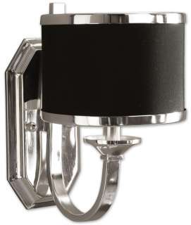 UtterMost Tuxedo Silver Plated Black Wall Sconce  