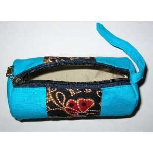    Handcrafted Clutch Wallet Purse Cosmetic Bag   Blue Beauty