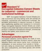 GAF Catalog Industrial Commercial Asbestos Cement Sheet  