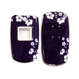   Protector Faceplate Cover Housing Case   White Hawaii Flower/Dark Blue