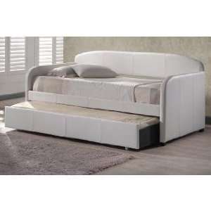   Springfield White Faux Leather Trundle Daybed