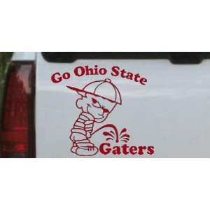  Red 10in X 11.3in    Go Ohio Pee On Gaters Car Window Wall 