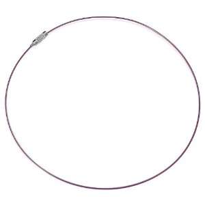   Steel Purple Color Laminated Cable Wire Necklace 18 inch Long Jewelry
