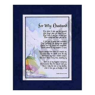  For My Husband Touching 8x10 Poem (Gift), Double matted 