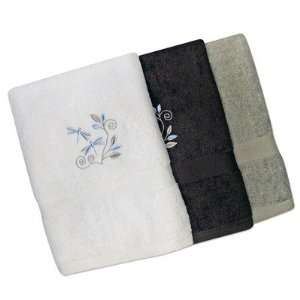  Bamboo Fashion Bath Towel with Embroidered Winter Dragonfly Design 