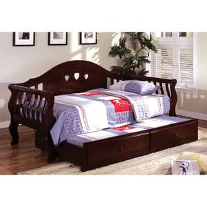 Solid Wood Charlotte Dark Cherry Finish Daybed with Trundle  