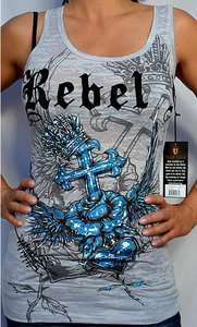 Rebel Spirit Womens TRUE LOVE Sleeveless Tank Top   GTK221   NEW 