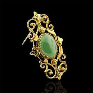 Vintage Style Pin Brooch 14K Yellow Gold  
