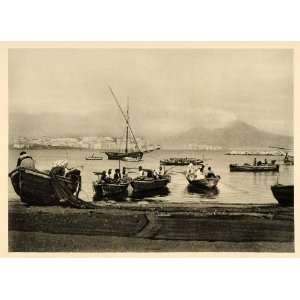  1927 Naples Napoli Italy Fishermen Fishing Boats Nets 