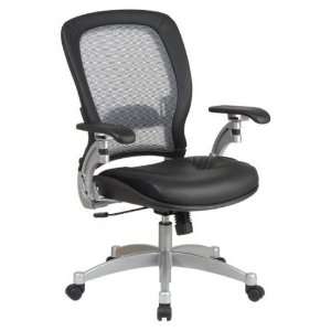   Light Air Grid Back Chair with Leather Seat 3680