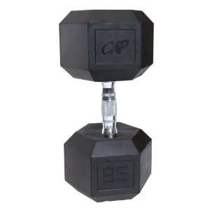  Cap Barbell Rubber Coated Hex Dumbbell with Contoured 