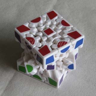 Rubiks Magic 3D Gear Cube Square IQ Test Game Puzzle Toy White Body 