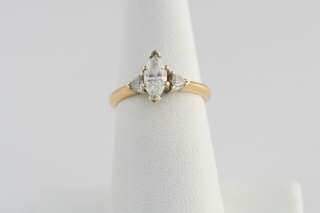   ct Diamond Engagement Ring Marquise .30 ctw Trillion Cut w Appraisal