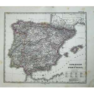  Spain Portugal 1874 Stielers Map Gibraltar Ibiza