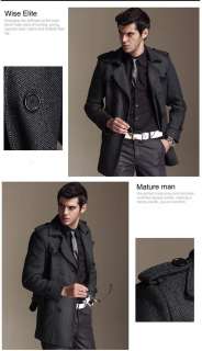   SHIPPING New Double Breasted Men Wool Coat Trench coat Jacket Overcoat