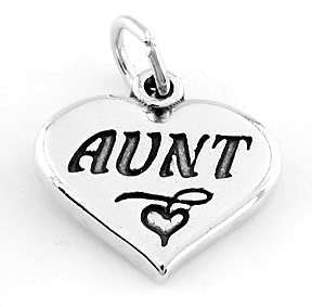 925 STERLING SILVER AUNT HEART CHARM/PENDANT  