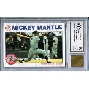  1997 Scoreboard #67 Mickey Mantle Baseball with a Piece of 