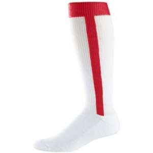 Adult Baseball Stirrup Socks   White and Red  Sports 