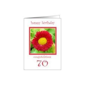  70 Years Old Red Flower Birthday Card Card Toys & Games