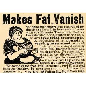  1905 Ad Fat Vanish Bromley Company Kresslin Treatment 