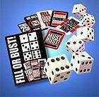 Fill or Bust Game Dice Card Travel Family Bowman Games Fun