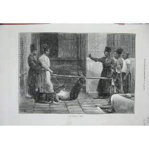  1872 Scene Bastinado Persia Native Men Sticks Torture 
