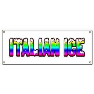   ITALIAN ICE BANNER SIGN cart stand trailer signs Patio, Lawn & Garden