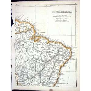  Lowry Antique Map 1853 South America Brazil Salvador 