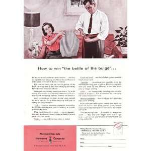 1957 Ad Married Couple Battle of the Bulge Weightloss Original Vintage 